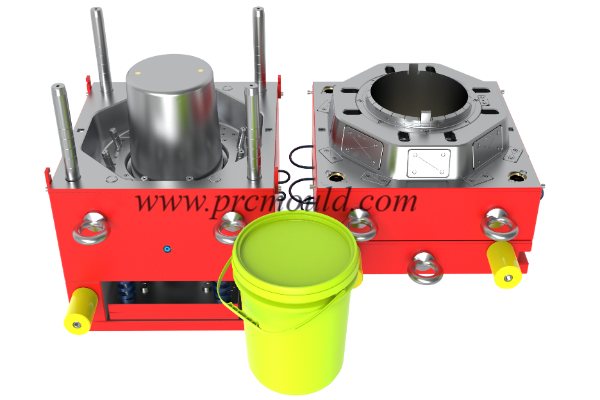 Injection painting bucket molds