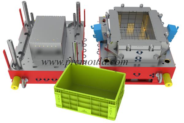 Plastic injection crate box mold 